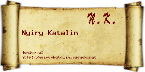 Nyiry Katalin névjegykártya
